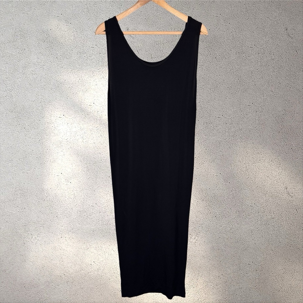 HELMUT LANG Faint Black Sleeveless Midi Dress Sz M - Picture 9 of 10